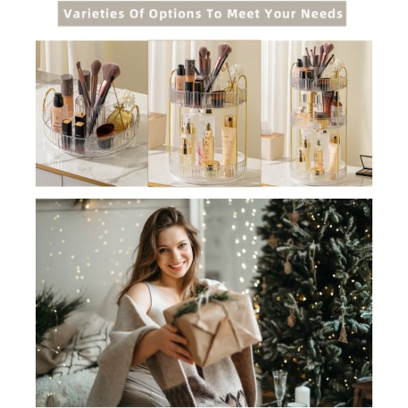 2 Tiers - 360° Turntable Makeup Organizer - Lazy Susan Cosmetics Storage - Picture 8 of 8